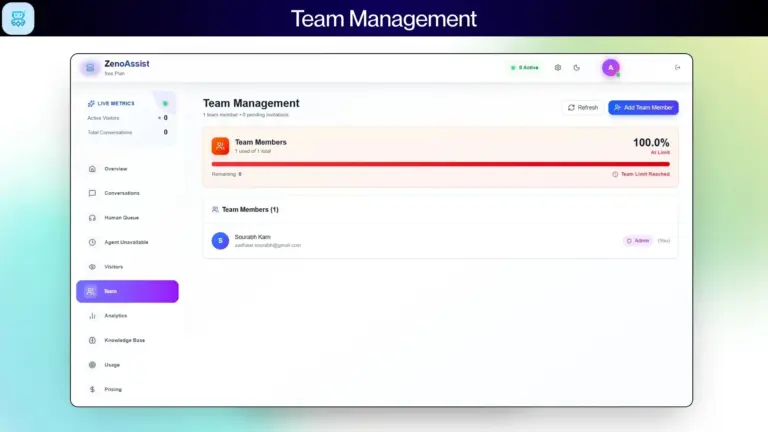 ZenoAssist Team Management