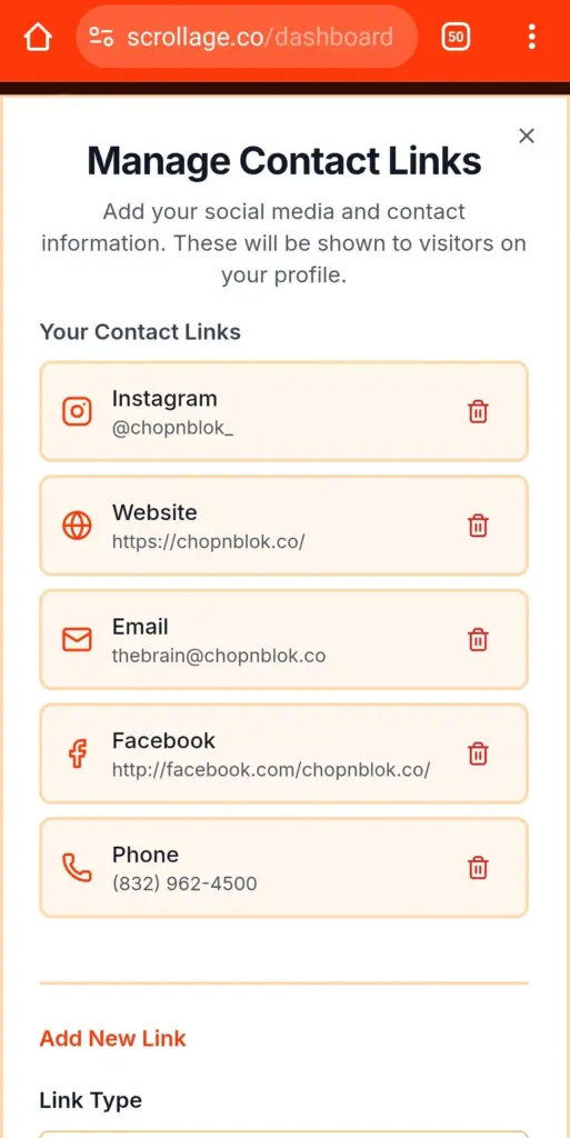 Contact Links Management