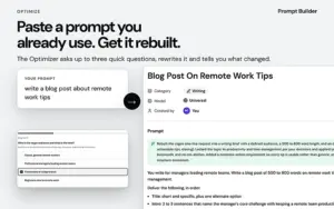 Rebuild an existing prompt in the Optimizer with Prompt Builder AI prompt builder