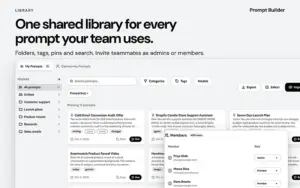 Organize team prompts with folders, tags and members using Prompt Builder AI prompt builder