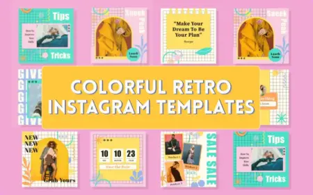 9 Colorful Retro Instagram Templates Feature Image