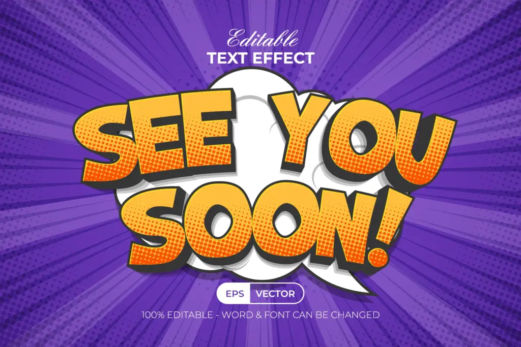 Comic Text Effect - See You Soon