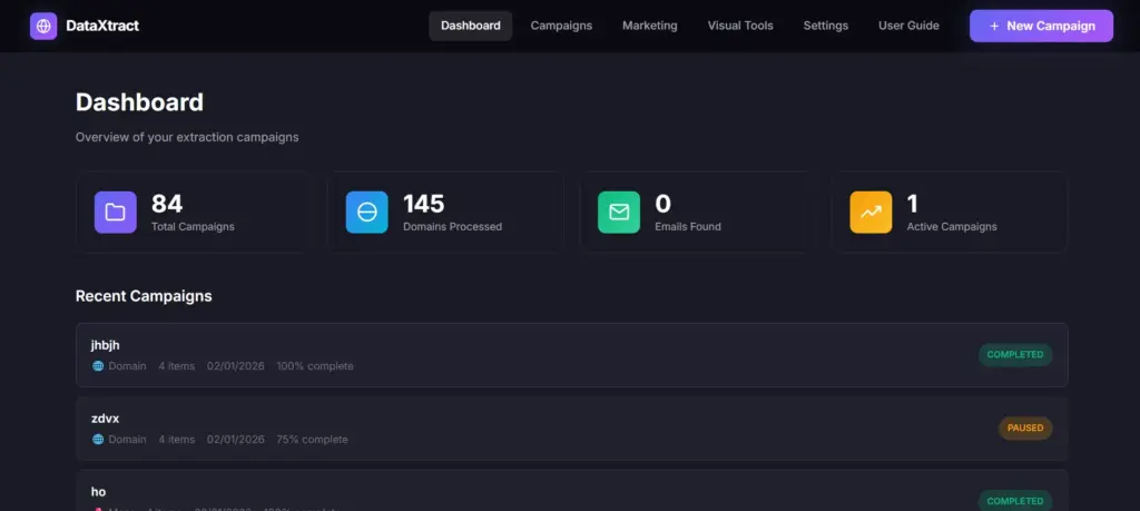 DataXtract Pro Dashboard
