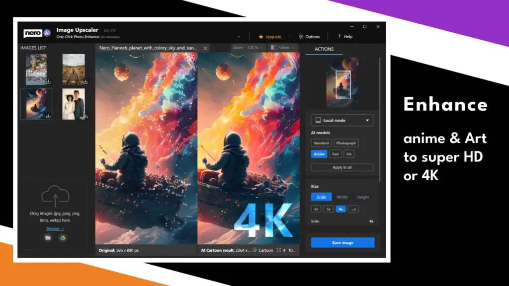 Image Enchancement using Nero AI image Upscaler