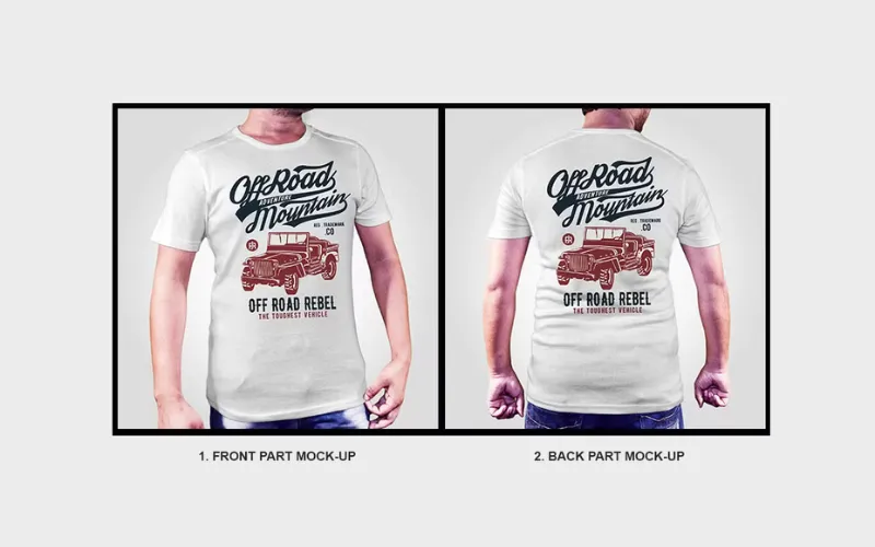 Front & Back of Men T-shirt Mockups