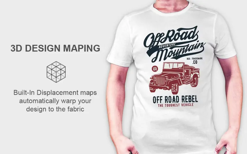 3D Design maping in Men T-shirt Mockups