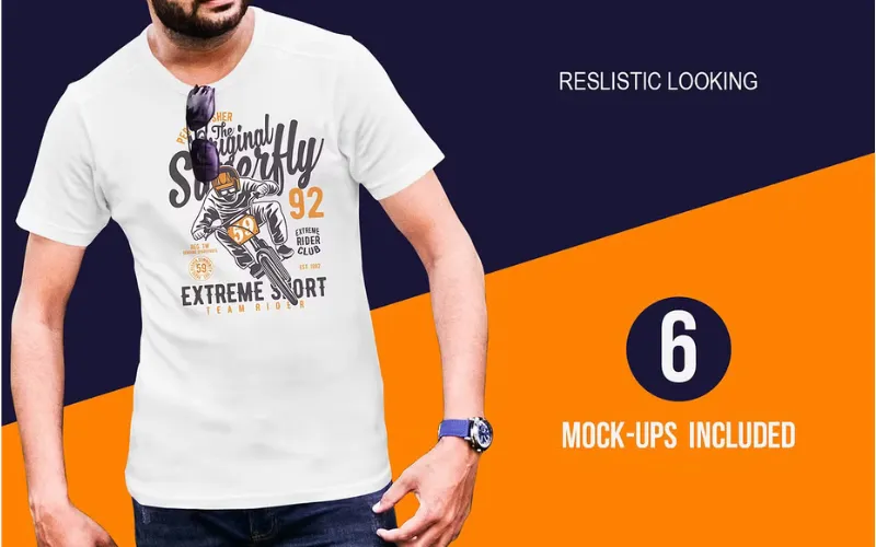 Realistic Men T-shirt Mockups