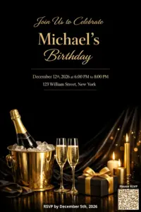 Michael's birthday invitation generated using BirthdayInvitationAI