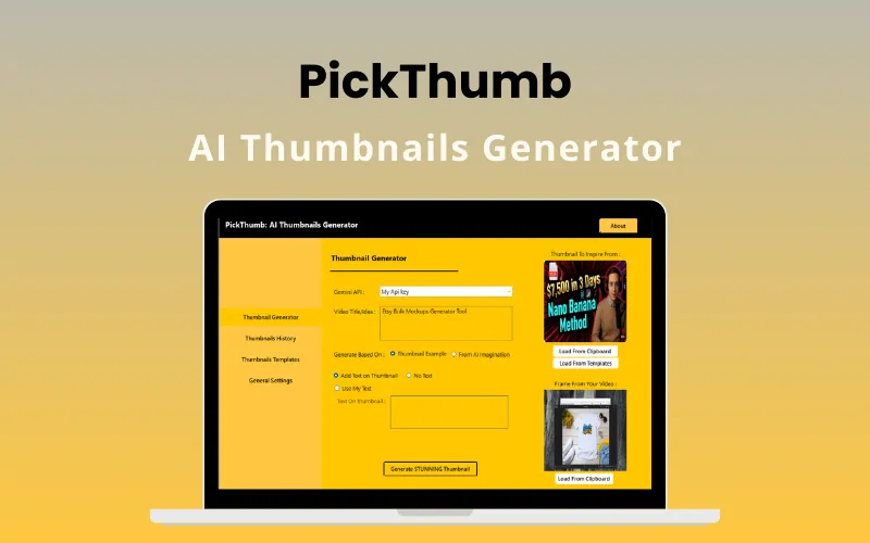 PickThumb AI Thumbnails Generator Feature Image