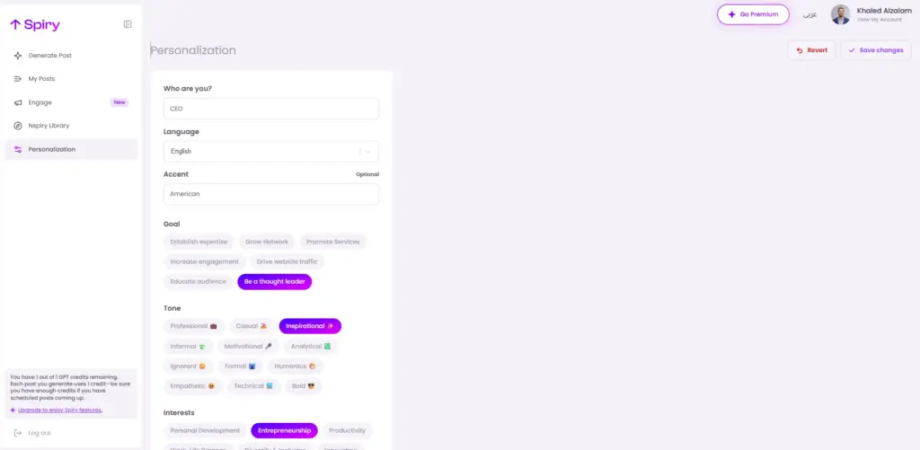 Personalization Options Available In Spiry AI LinkedIn Automation Software