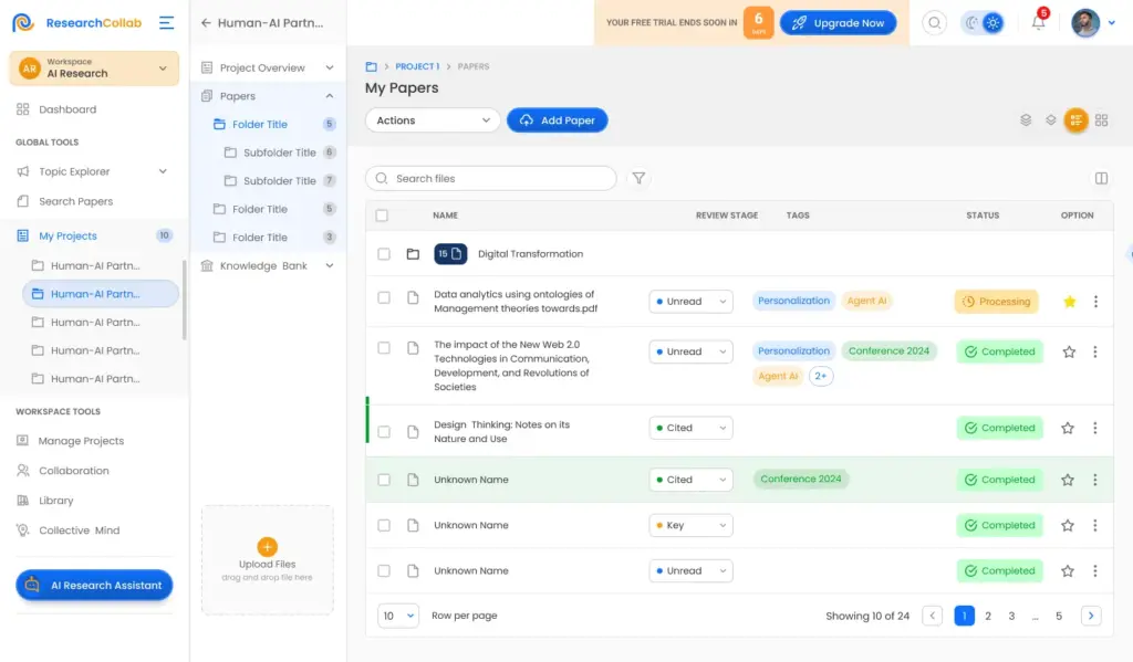 Structured Research Insights Using ResearchCollab