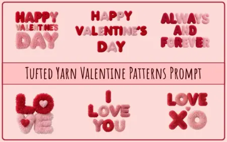 Tufted Yarn Valentine Patterns Prompt Feature Image