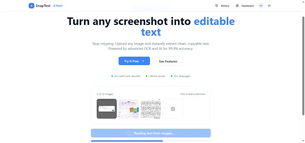 Image to Text Batch Processing using SnapText Image To Text Converter