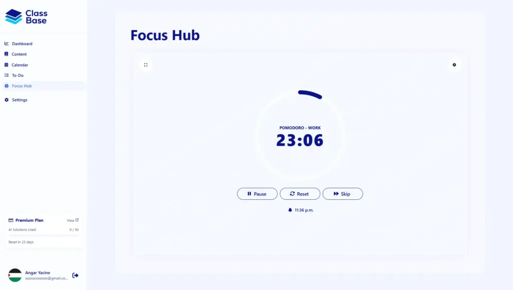 ClassBase Focus Hub
