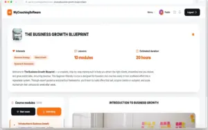 this is the course learning page of the MyCoachingSoftware – AI Coaching Management Software