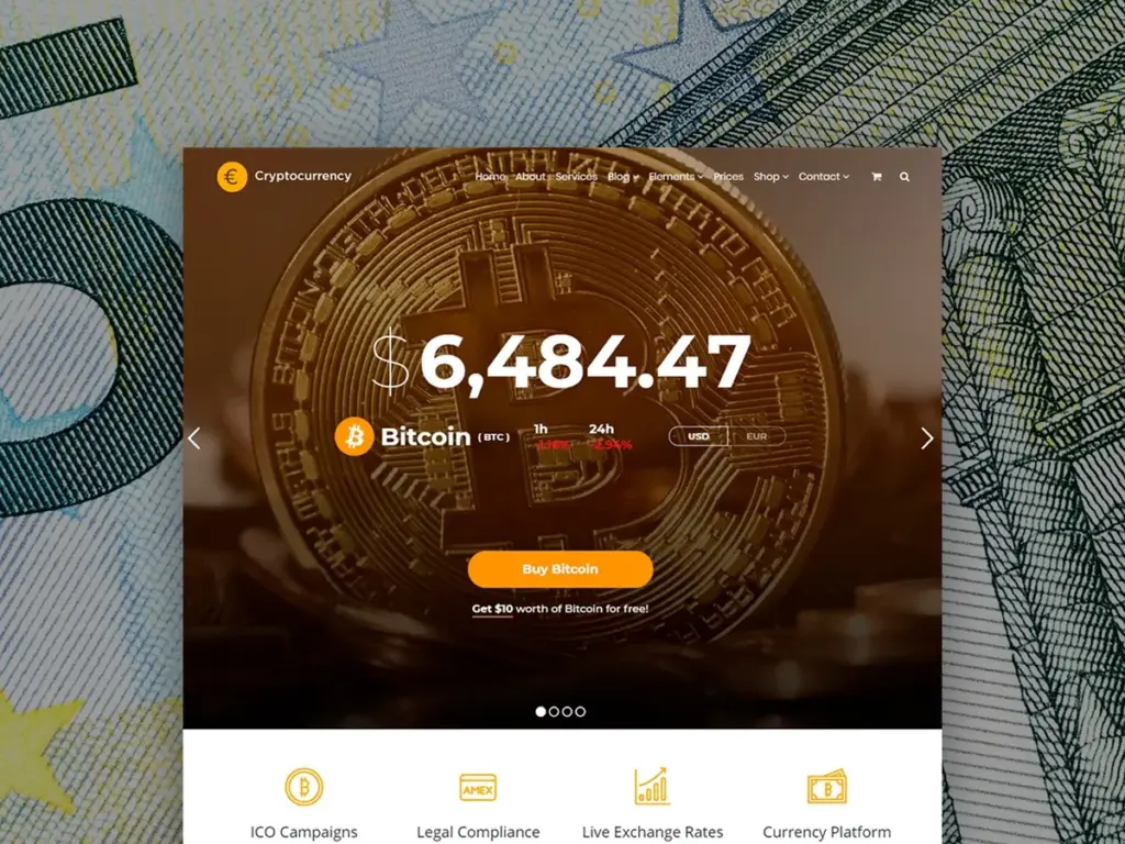 Cryptocurrency WordPress Theme Template by Visualmodo