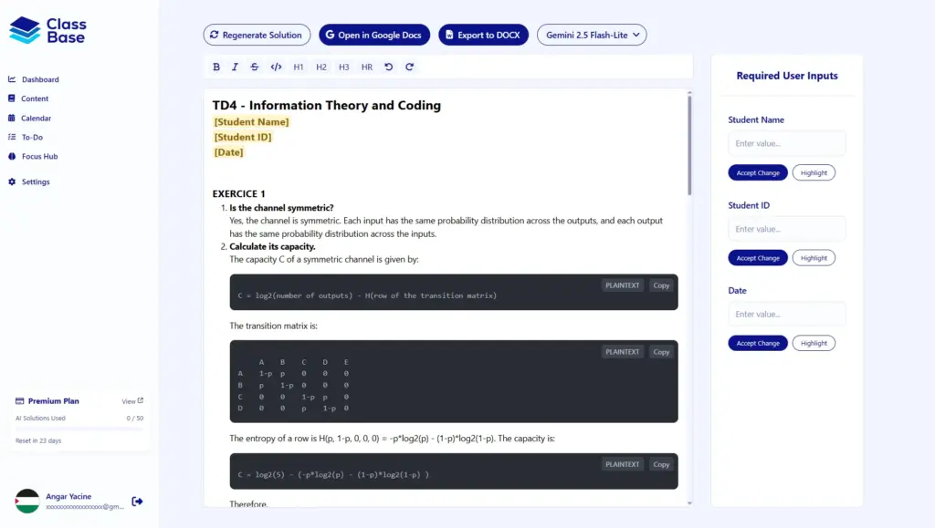 Edit & Export Assigments with Classbase