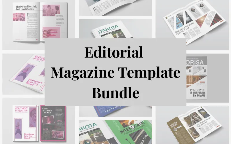 Editorial Magazine Templates Bundle Feature Image