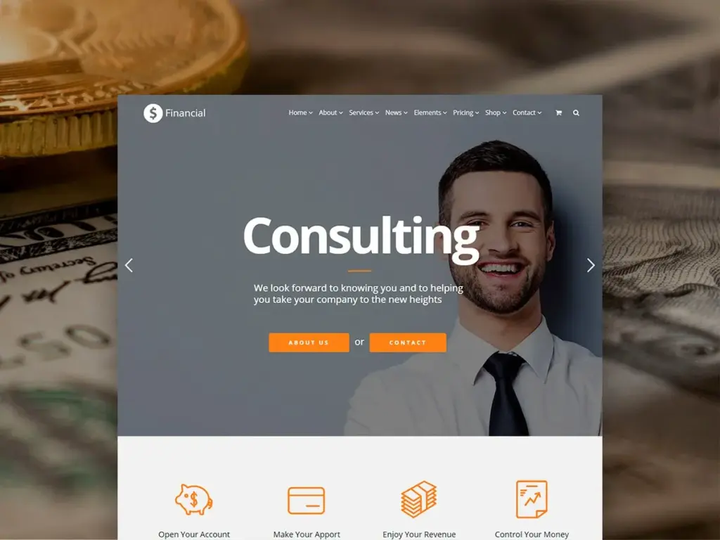Financial WordPress Theme Templates by Visualmodo