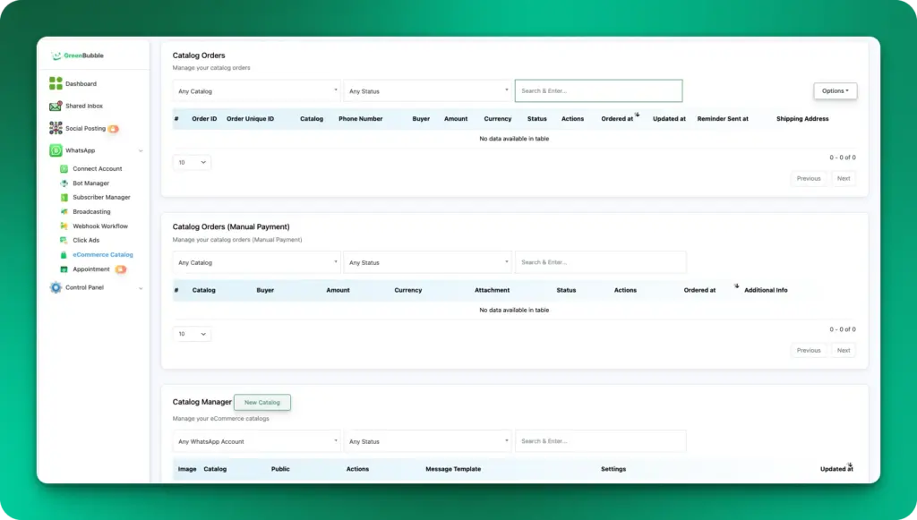 Catalog Management with GreenBubble
