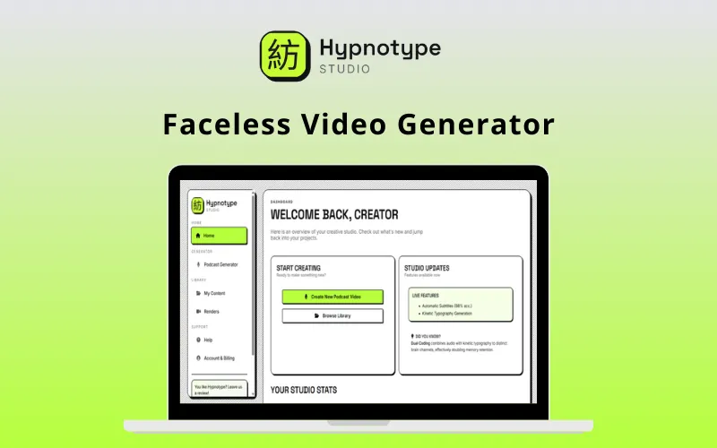 Hypnotype Faceless Video Generator Feature Image