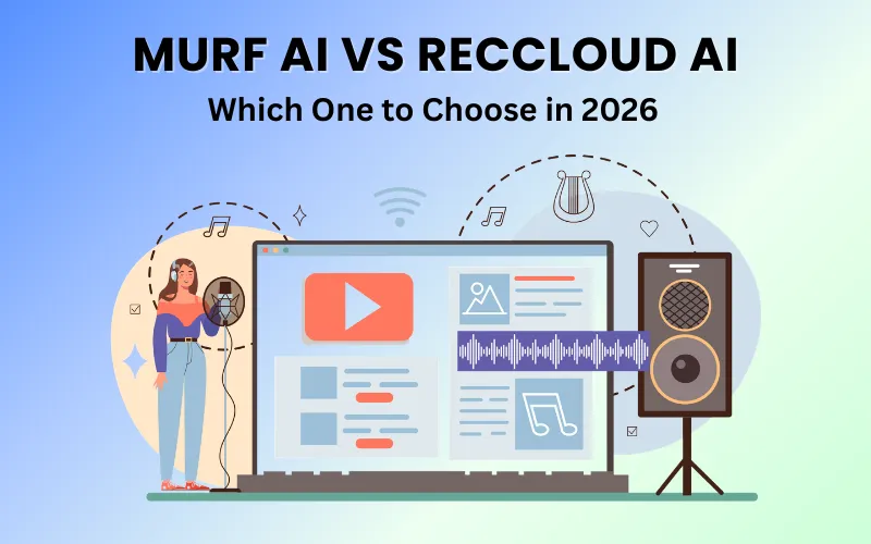 Murf AI VS RecCloud AI Blog Feature Image