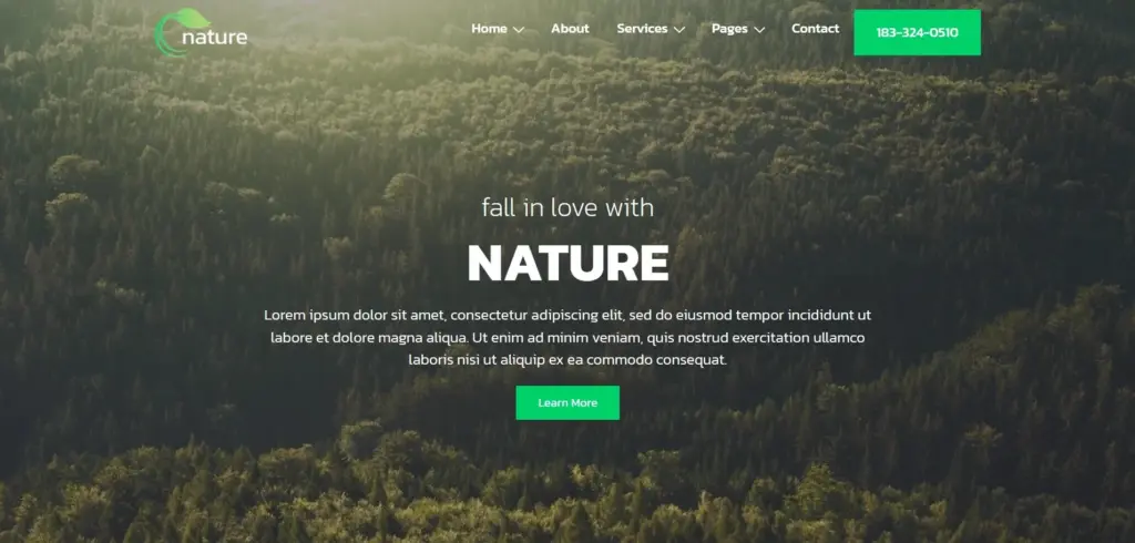 Nature-WordPress-website-template