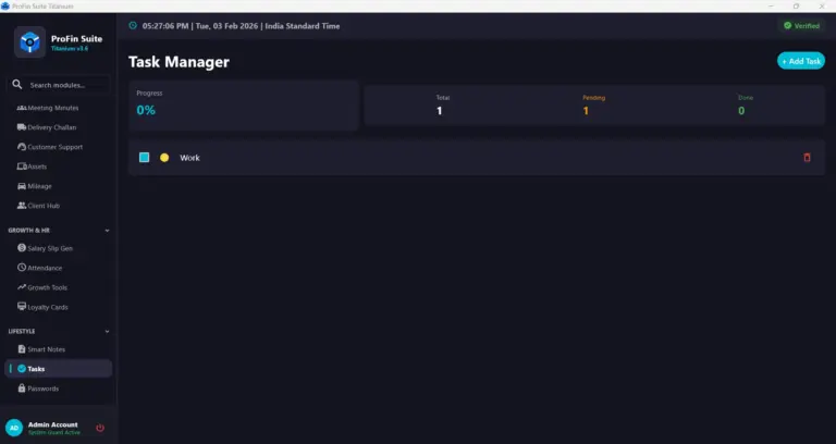 PROFIN SUITE Task Manager