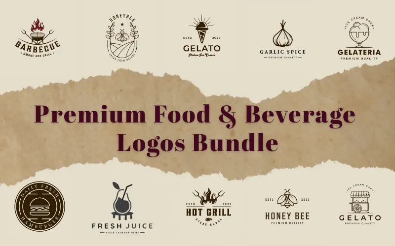 Premium Food & Beverage Logos Bundle Feature Image