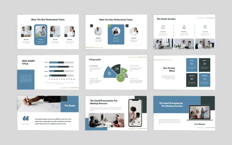 Grid of presentation slides included in the bundle