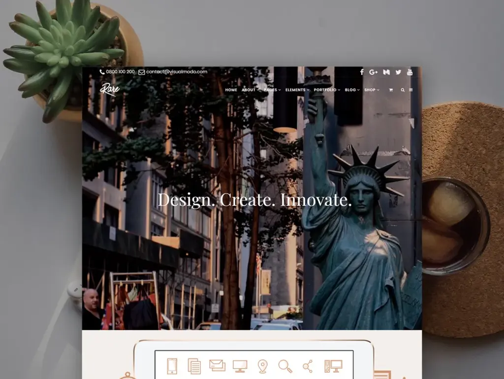 Rare WordPress Theme Template by Visualmodo