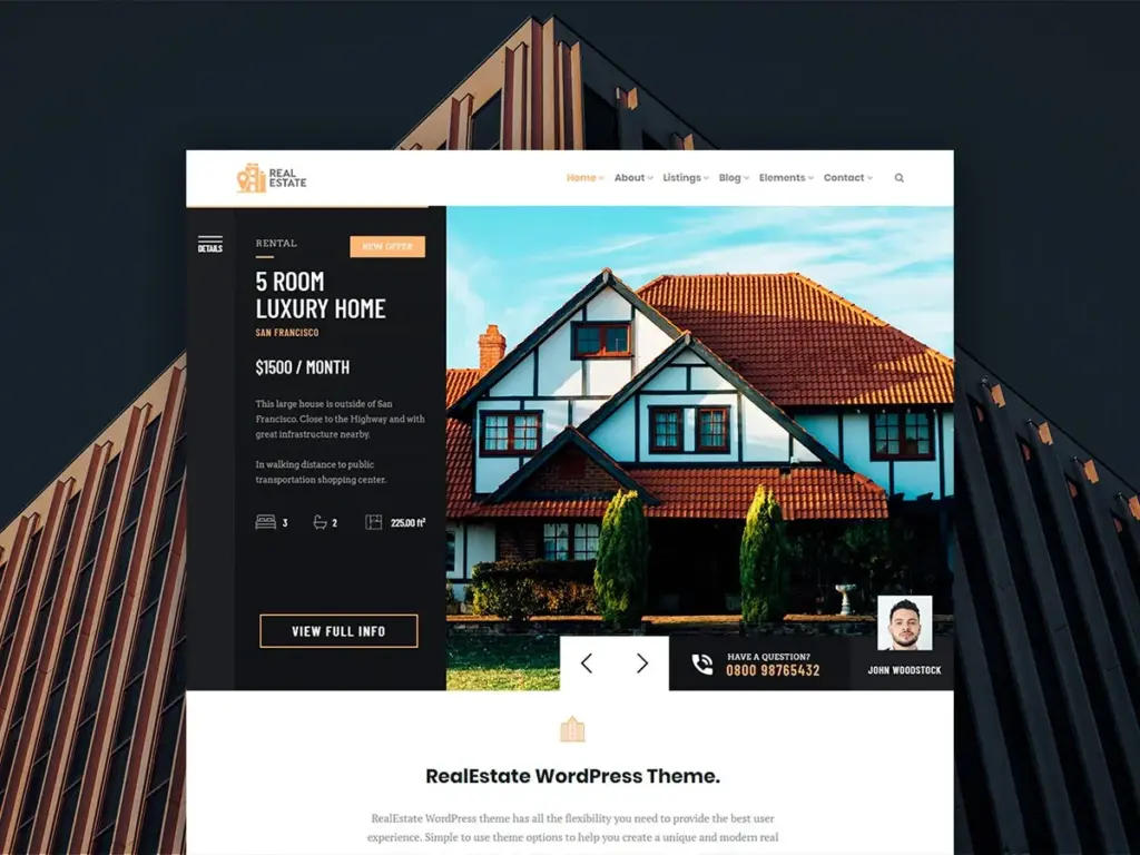 RealEstate WordPress Theme Templates by Visualmodo