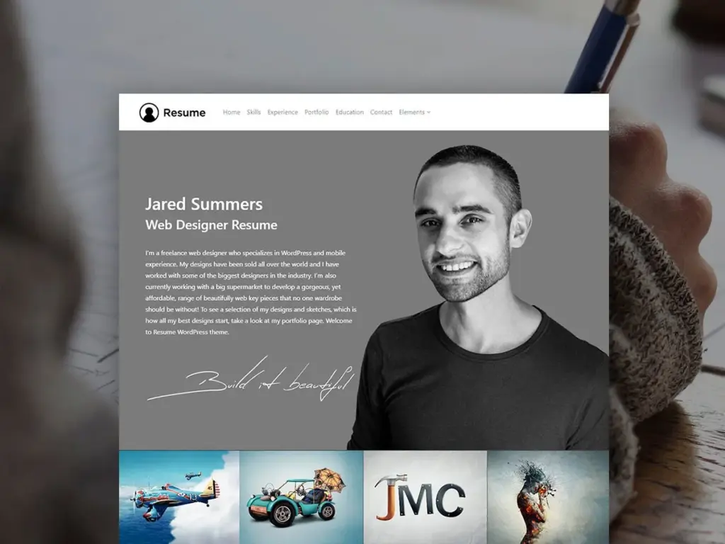 Resume WordPress Theme by Visualmodo