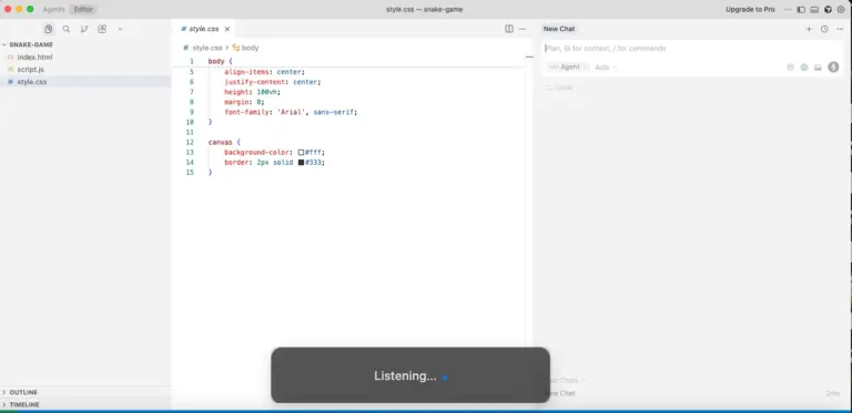 Using Blip AI to generate an CSS codes using speech