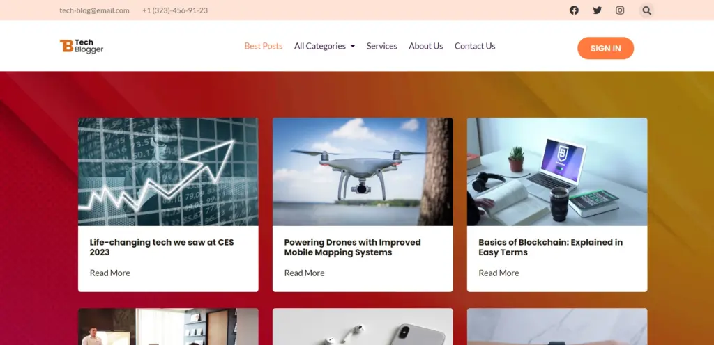 Tech Blogger WP template
