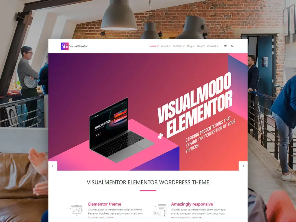 VisualMentor WordPress Theme - Elementor by Visualmodo