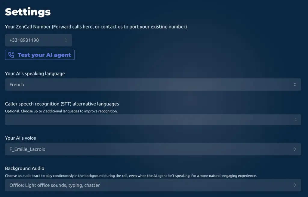 Voice Settings