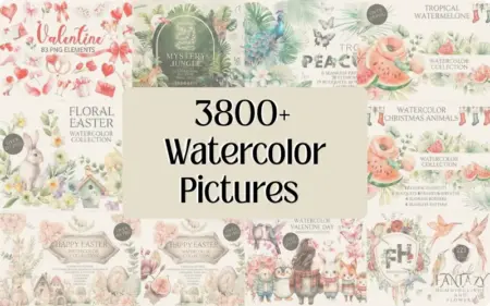 3800+ Watercolor Pictures Bundle Feature Image