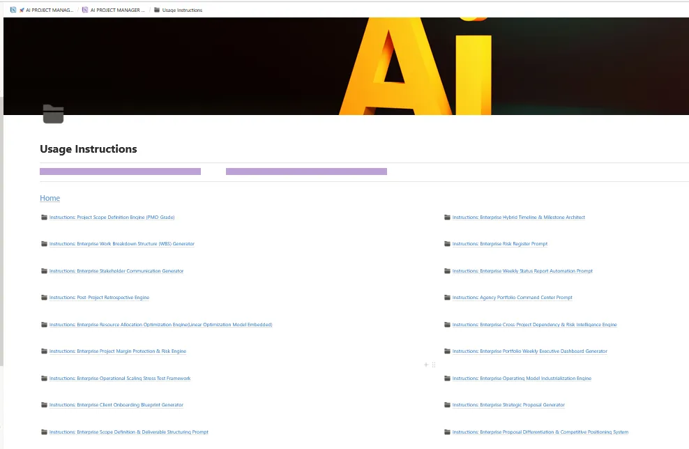 AI Project Manager Operating System Prompt Frameworks