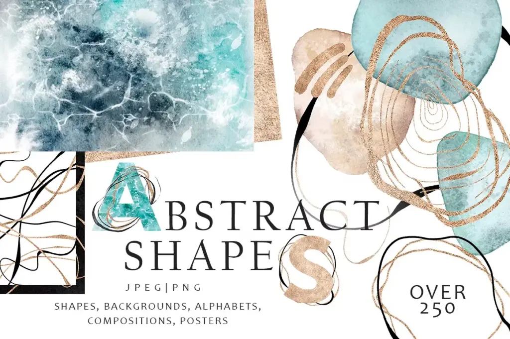 Abstract shapes clipart of 3800+ Watercolor Pictures Bundle