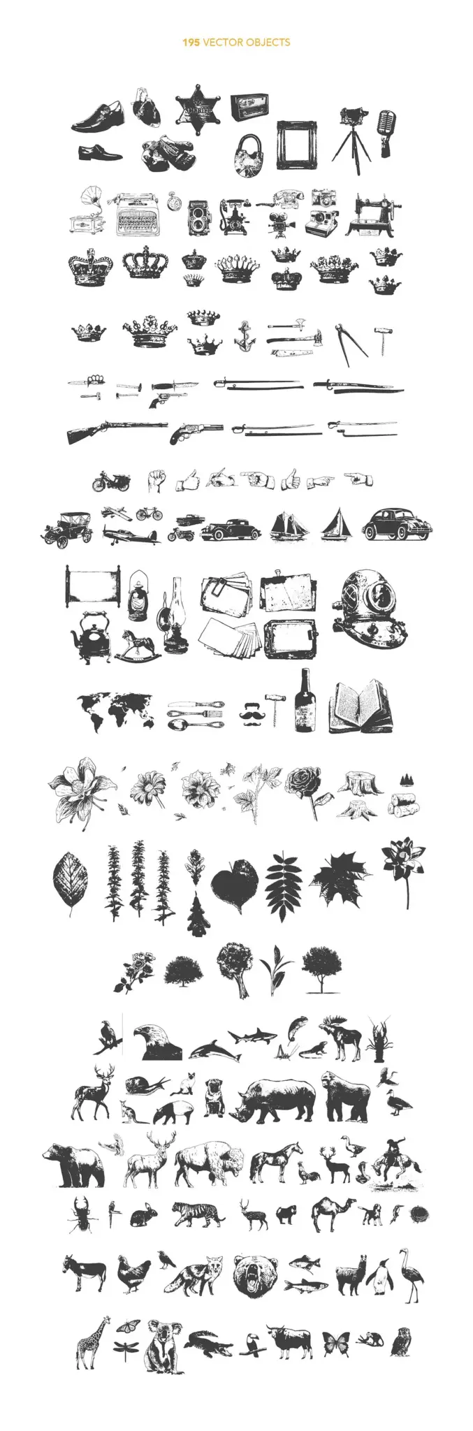 Collage of beautiful graphics included in the bundle