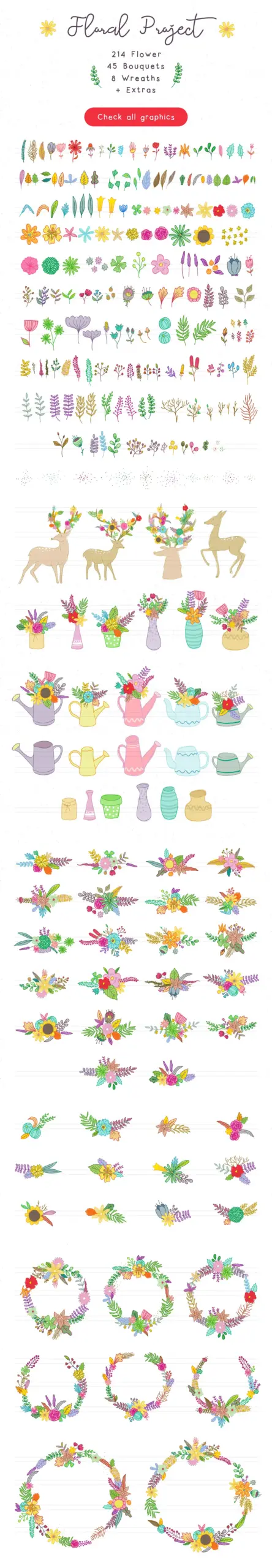 Collage of beautiful graphics included in the bundle