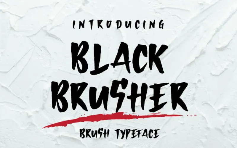 Black Brusher grunge brush fonts included in the bundle