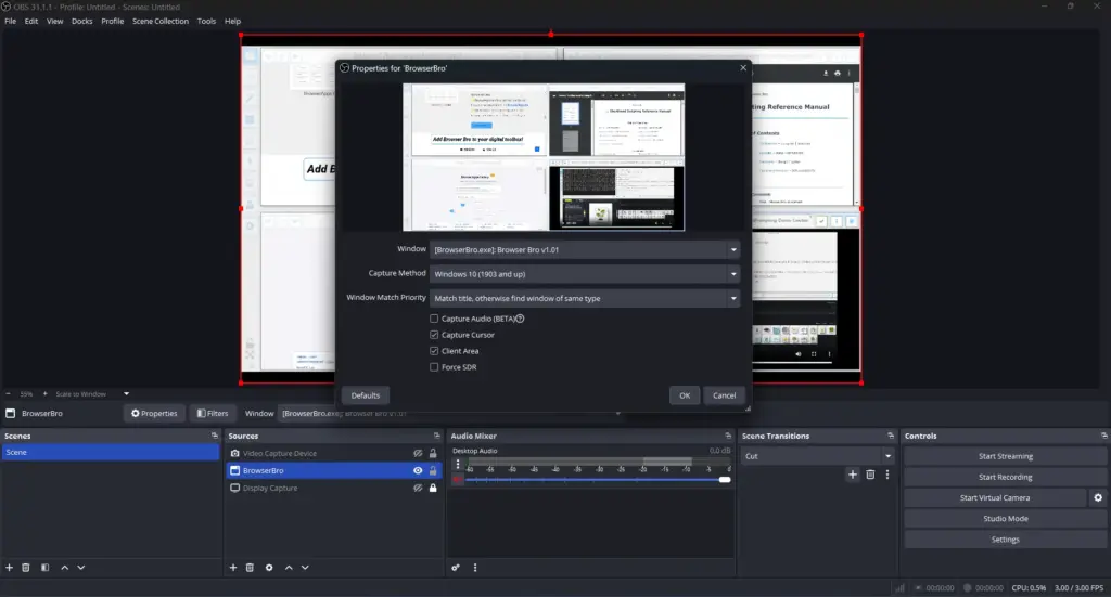 Browser Bro as an OBS Source