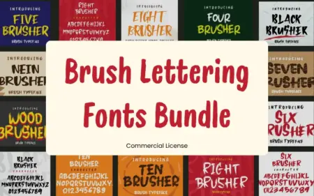 Brush Lettering Fonts Bundle Feature Image