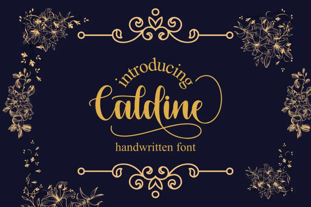 Caldine handwritten font of 20 Handwritten-Style Fonts Bundle