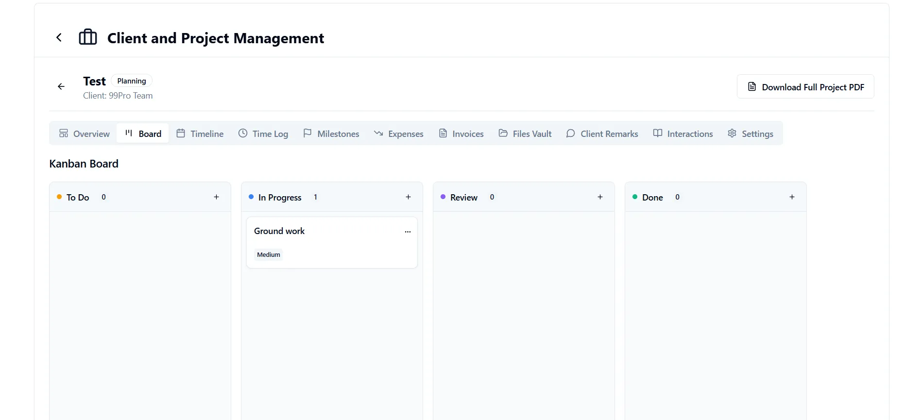 Client and Project Management Tool In Doffl's Business Management and Marketing Tools