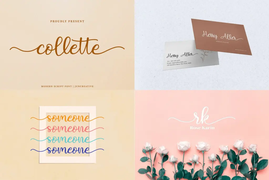 modern script font with long, flowing horizontal swashes, showcased as a standout selection in the Popular Script Fonts deal.