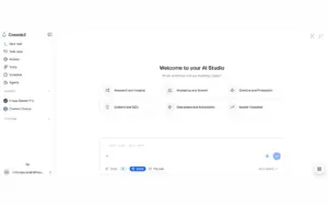 AI Studio task creation homescreen
