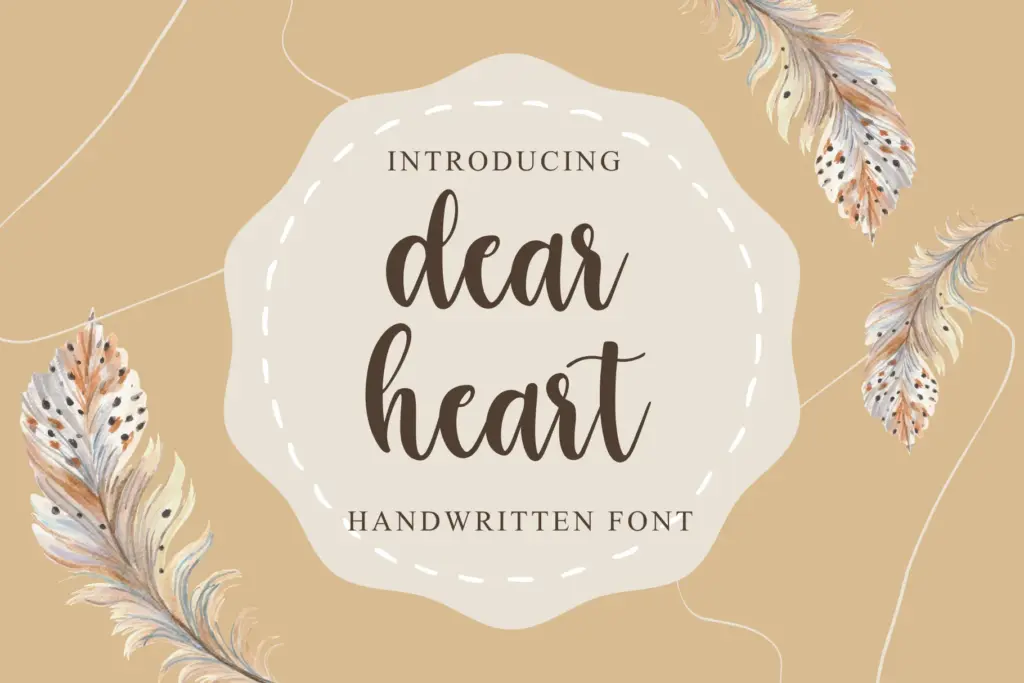 Dear Heart handwritten font of 20 Handwritten-Style Fonts Bundle